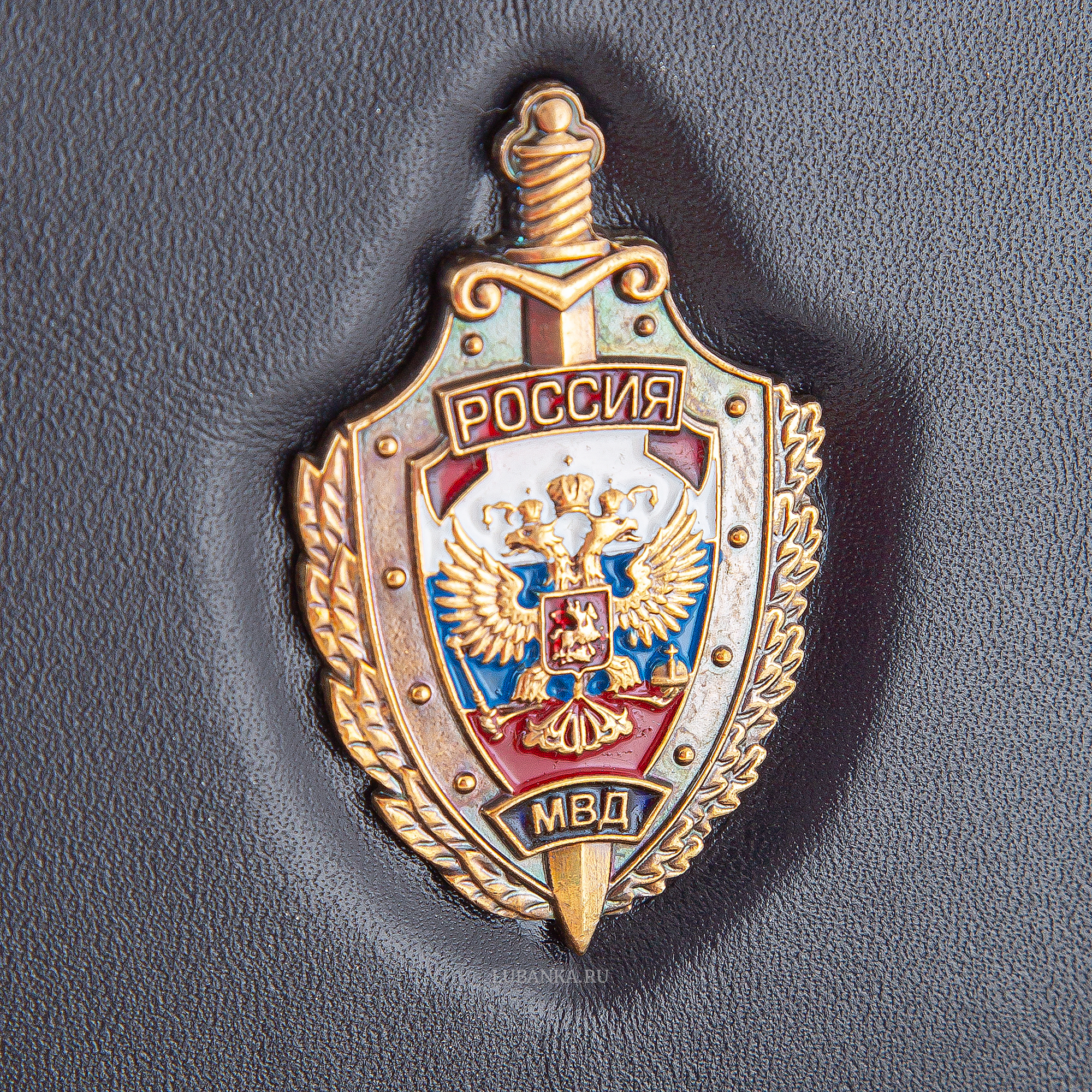 Обложка для автодокументов и удостоверения МВД с жетоном тёмно синяя
